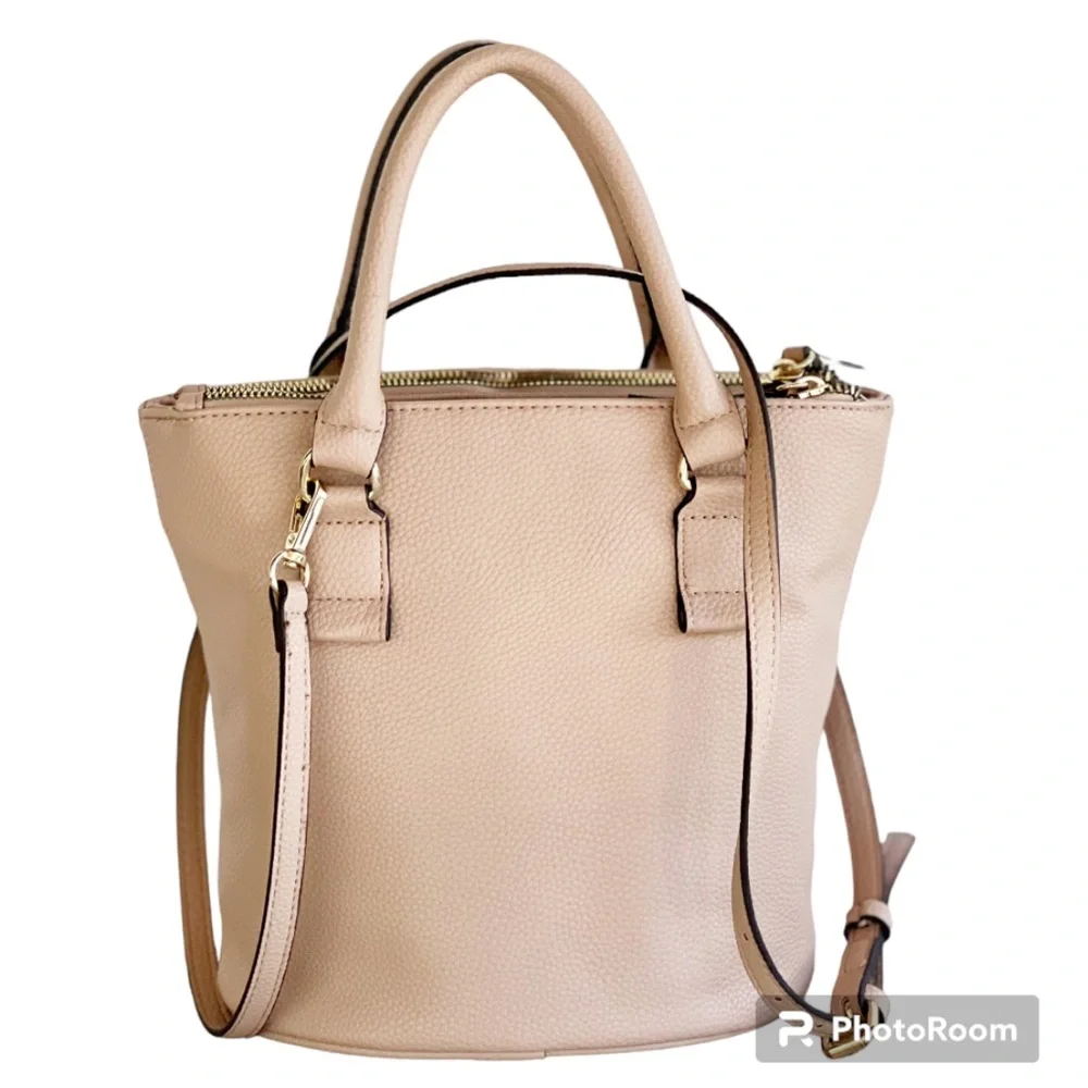 Nanette Lepore April Pebble Triple Satchel Almond Crossbody Bag - Picture 3 of 7